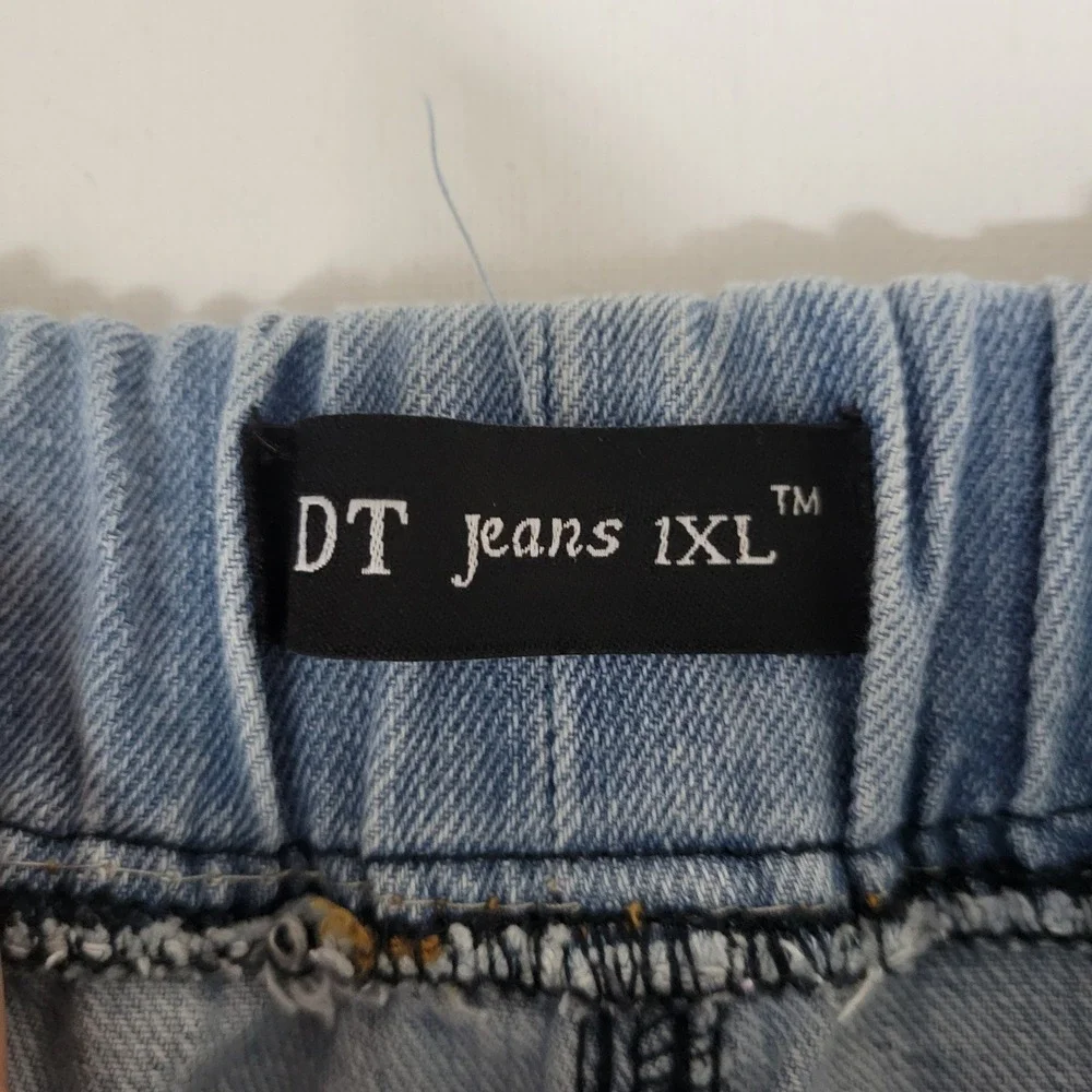 Y2K DT Jeans Denim‎ Fringe Short Shorts Womens 1XL Hippie Frayed Boho Beachwear